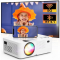 Mini Bluetooth 5.1 Projector with 100" Projector Screen, Full HD 1080P 170" Display Supported 