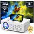 Projector with Wifi and Bluetooth 5.1, Portable Outdoor Mini Projector 1080P Full HD