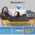 Mini Bluetooth 5.1 Projector with 100" Projector Screen, Full HD 1080P 170" Display Supported 